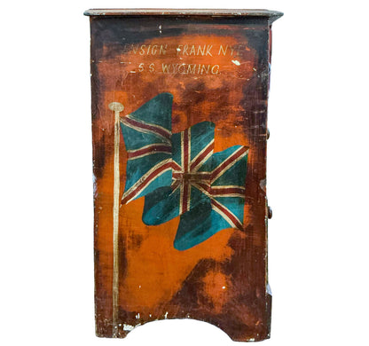 Ship Captain's Style Chest. Late 19thC. Handpainted.
