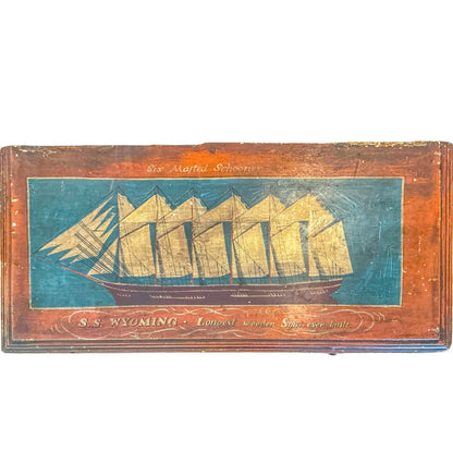Ship Captain's Style Chest. Late 19thC. Handpainted.