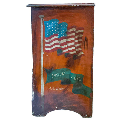 Ship Captain's Style Chest. Late 19thC. Handpainted.
