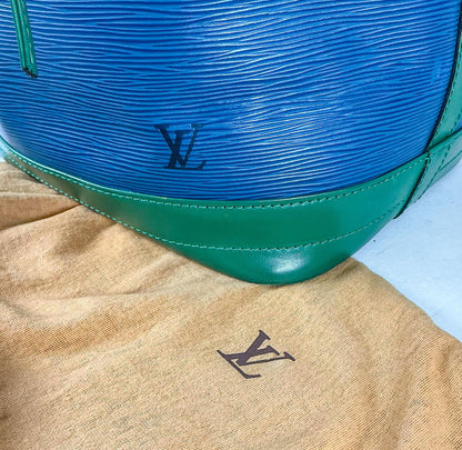 Louis Vuitton Blue & Green Epi Noe Bag (orig. $1975)