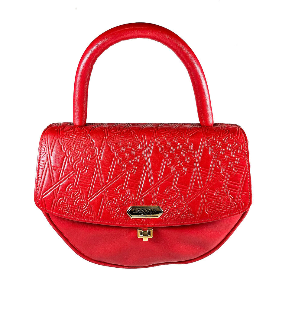 Vintage Lanvin Paris Red Leather Handbag (orig. $1695)