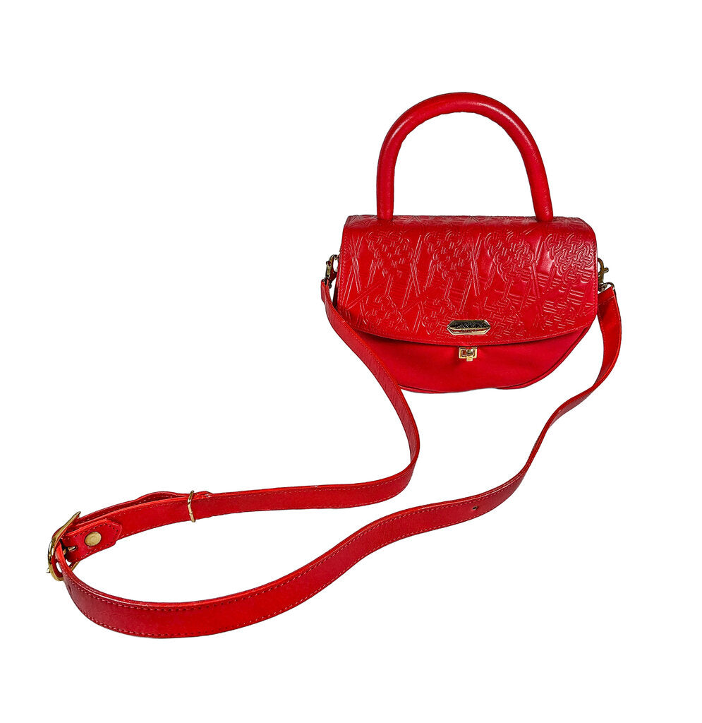 Vintage Lanvin Paris Red Leather Handbag (orig. $1695)