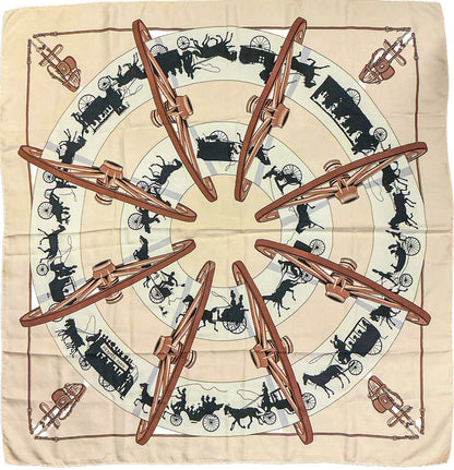 Hermes "Paris qui Roule" Hugo Grygkar Silk Scarf