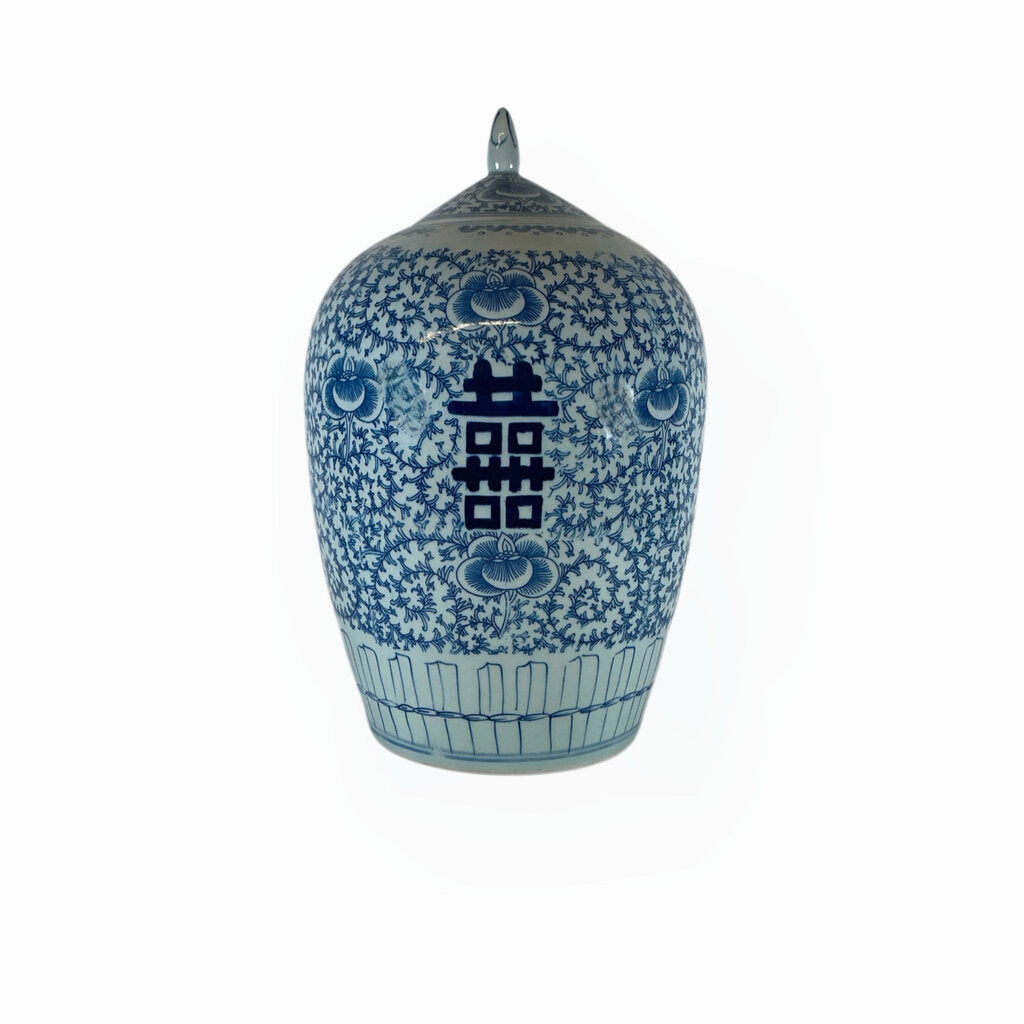 Blue & White Double Happiness Ginger Jar