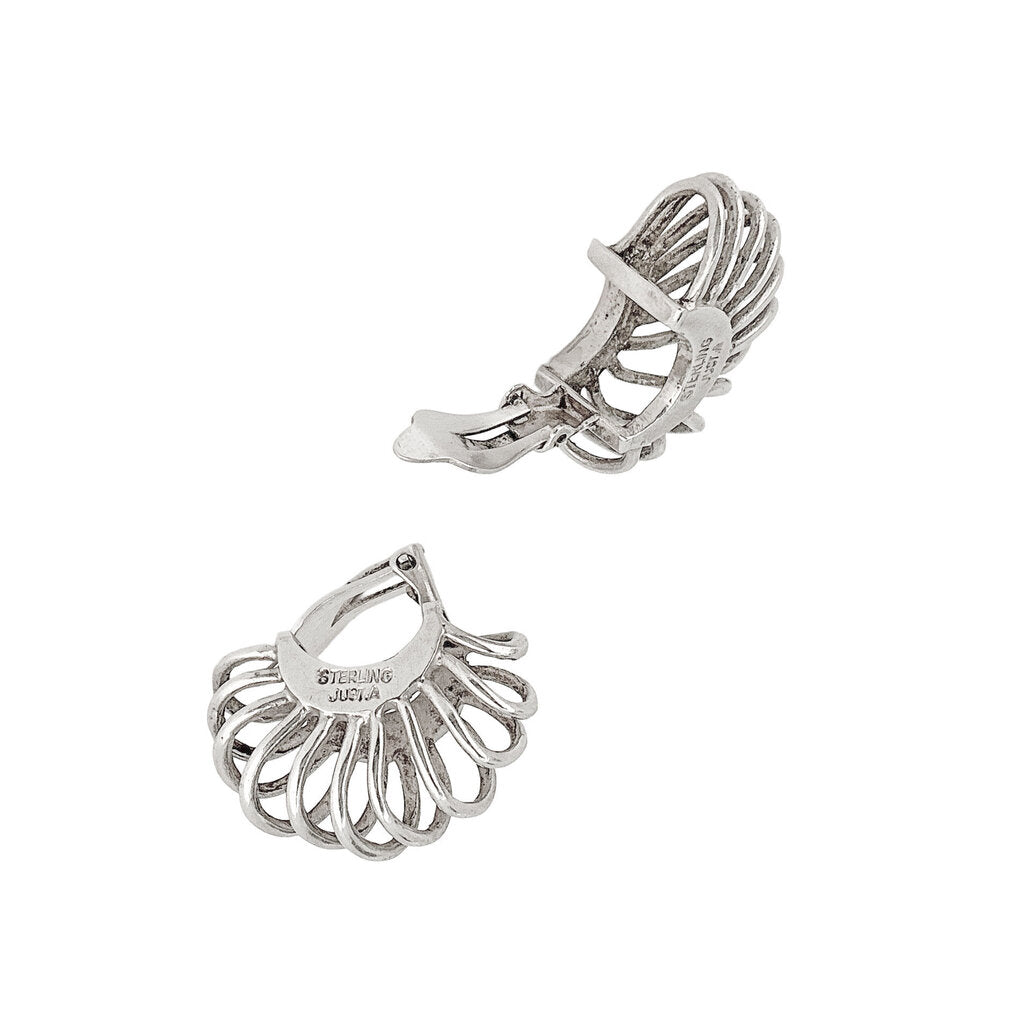 MCM Sterling Fan Clip Earrings