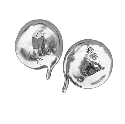 Sterling Modernist Spiral Dome Clip Earring
