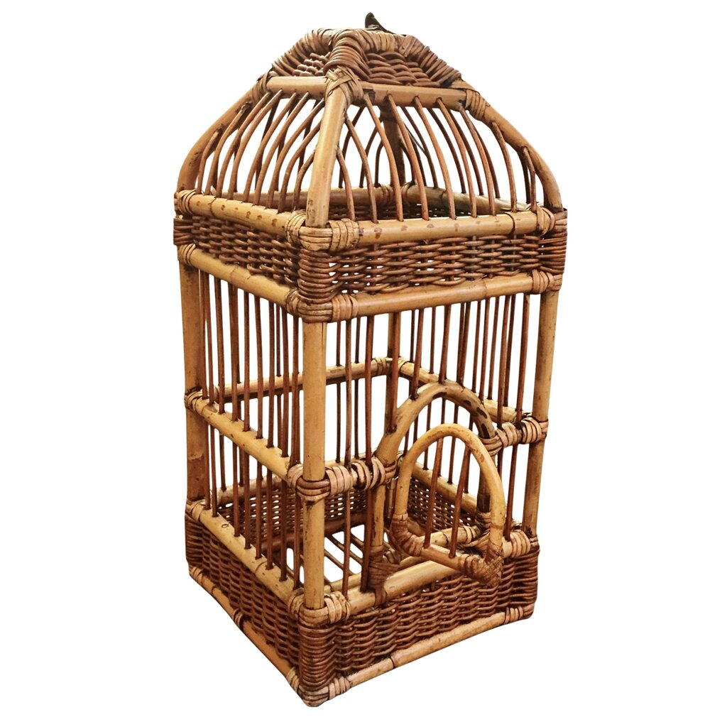 Bamboo and Rattan Birdcage. c. 1970s
