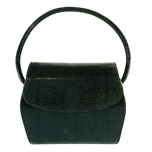 Vintage De Vecchi by Hamilton Hodge Green Lizard Purse