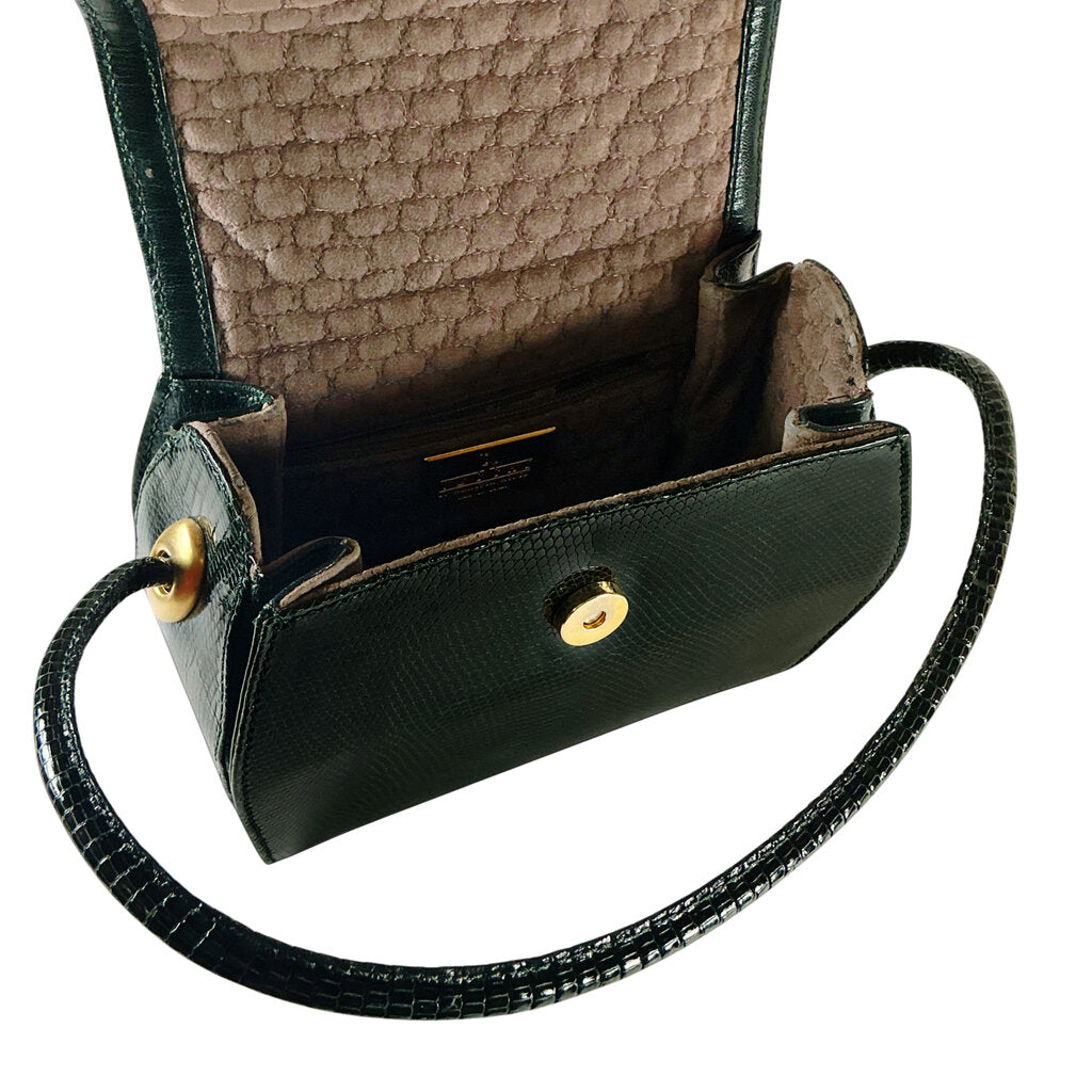Vintage De Vecchi by Hamilton Hodge Green Lizard Purse