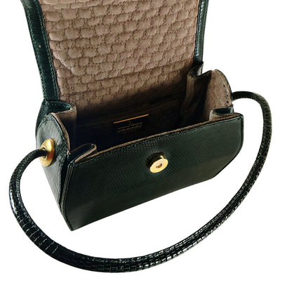 Vintage De Vecchi by Hamilton Hodge Green Lizard Purse