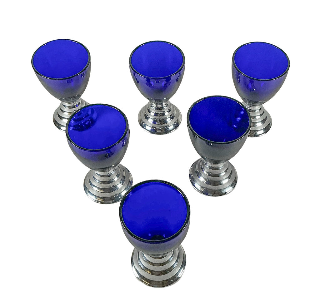 Chase Blue Moon Deco Glasses. c.1930's