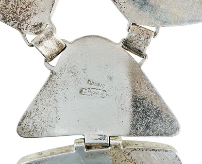 Navajo Silversmith J. Piaso. 925 & Turquoise Stones From Difft Mines Necklace.