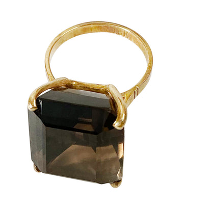 18K YG & Smokey Quartz Statement Ring