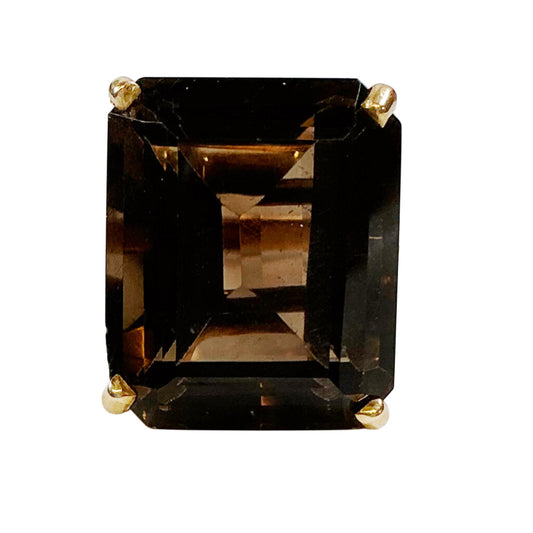 18K YG & Smokey Quartz Statement Ring