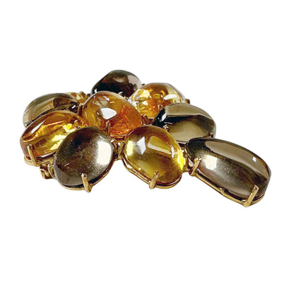 14K (tested) Brooch w/ Oval Cabochon Citrines