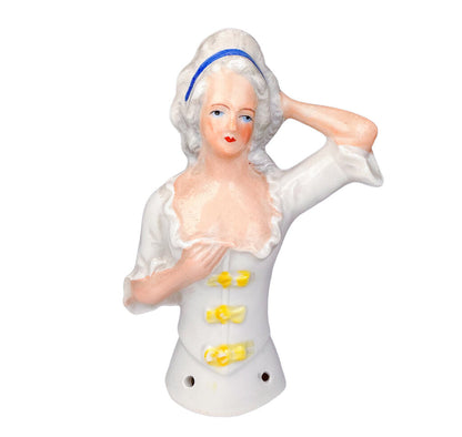 German Porcelain Half Doll, Marie Antoinette