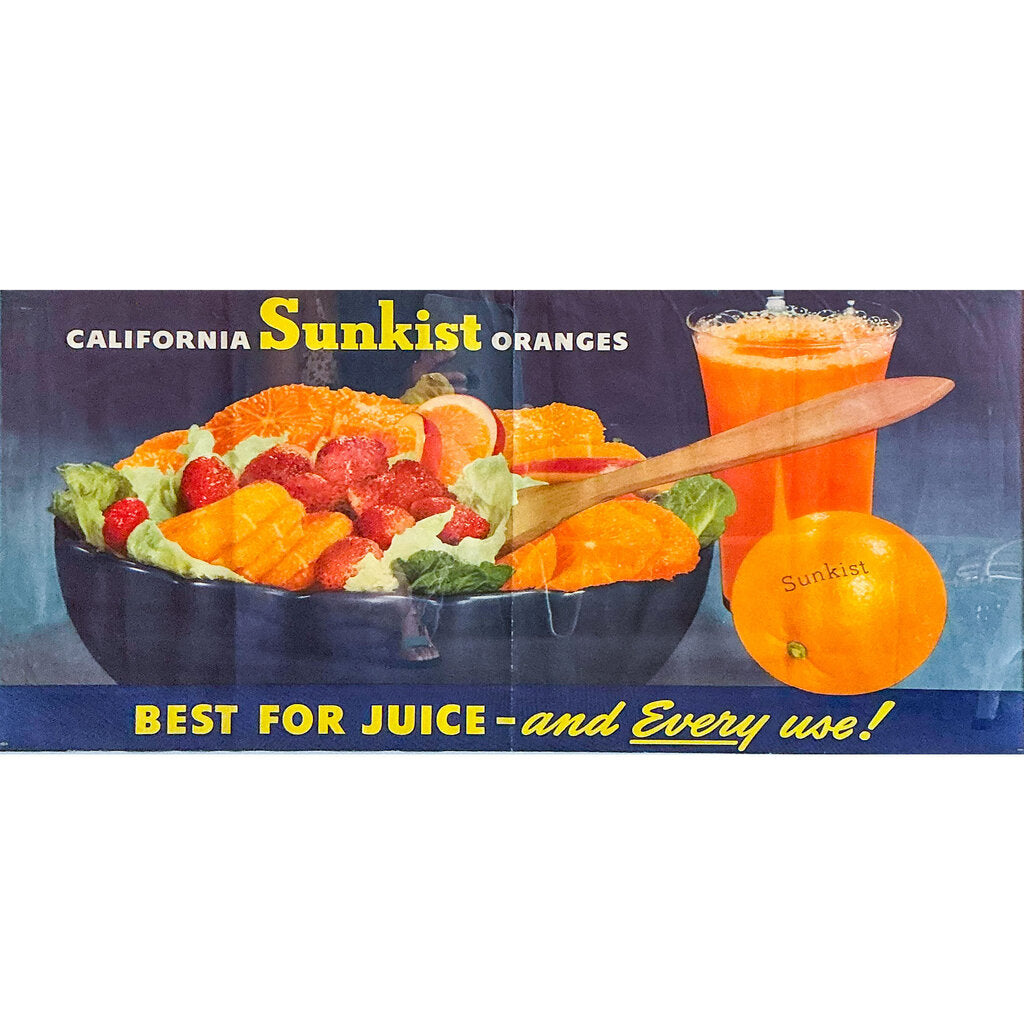 Vintage Sunkist Oranges Advertisement, Lithograph