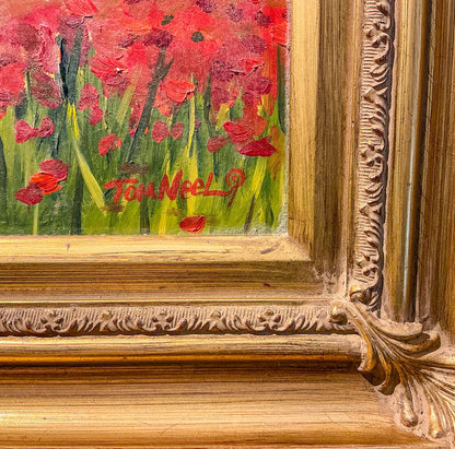 Tom Neel. Poppy Fields. Oil On Board.