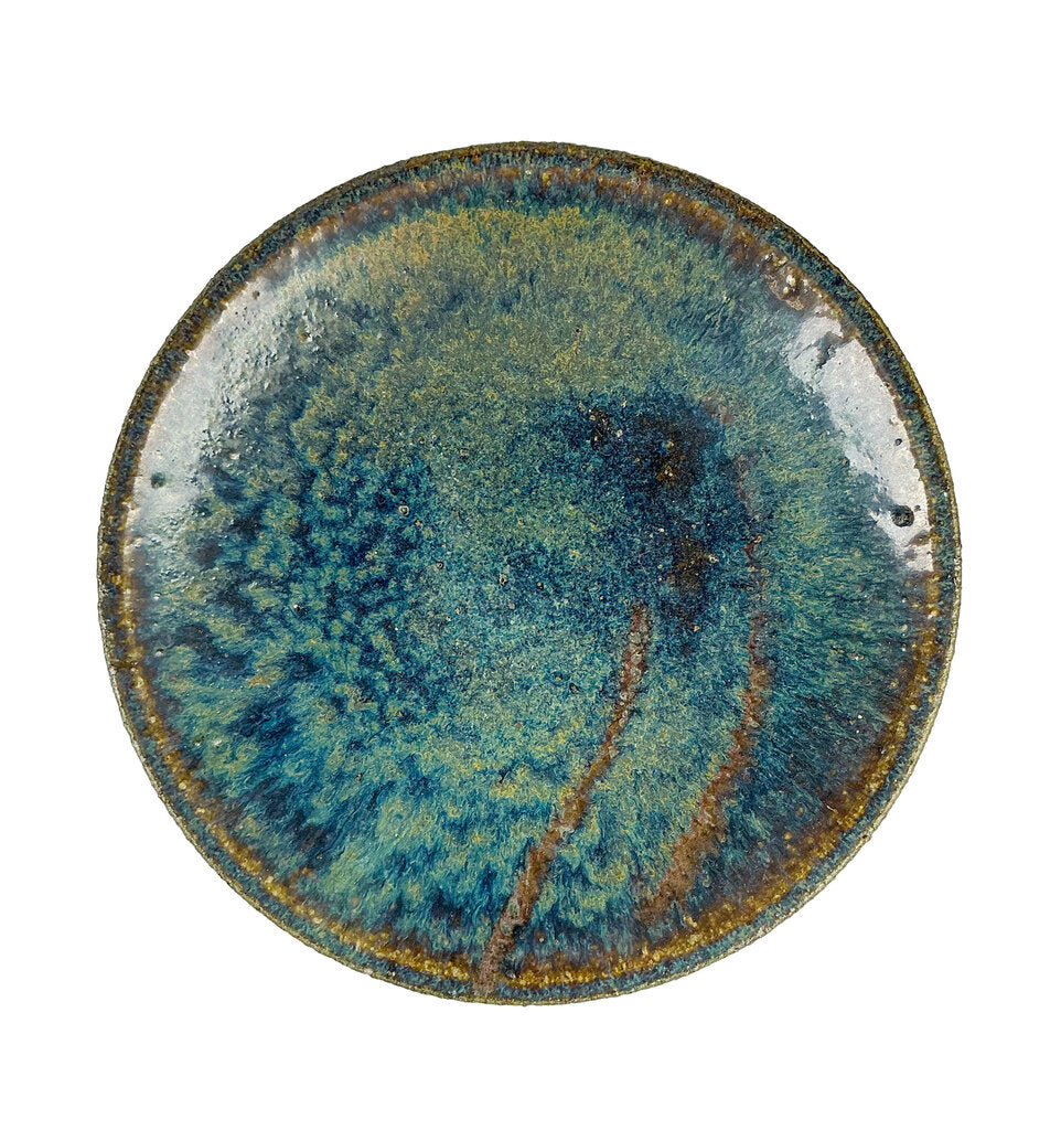 Vintage Teruo Hara. Signed. Blue Glaze Plate.