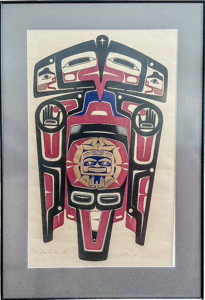 "Raven Steals the Sun" Barry Herem 1974, Serigraph