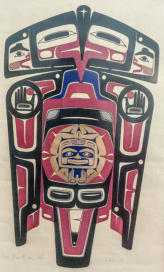 Barry Herem. "Raven Steals the Sun." 1974, Serigraph