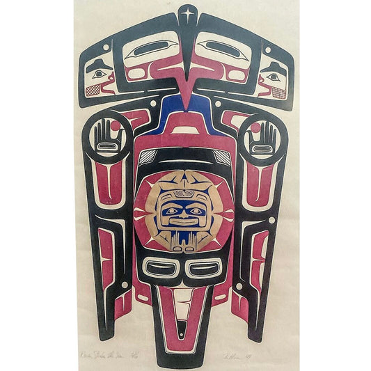 Barry Herem. "Raven Steals the Sun." 1974, Serigraph