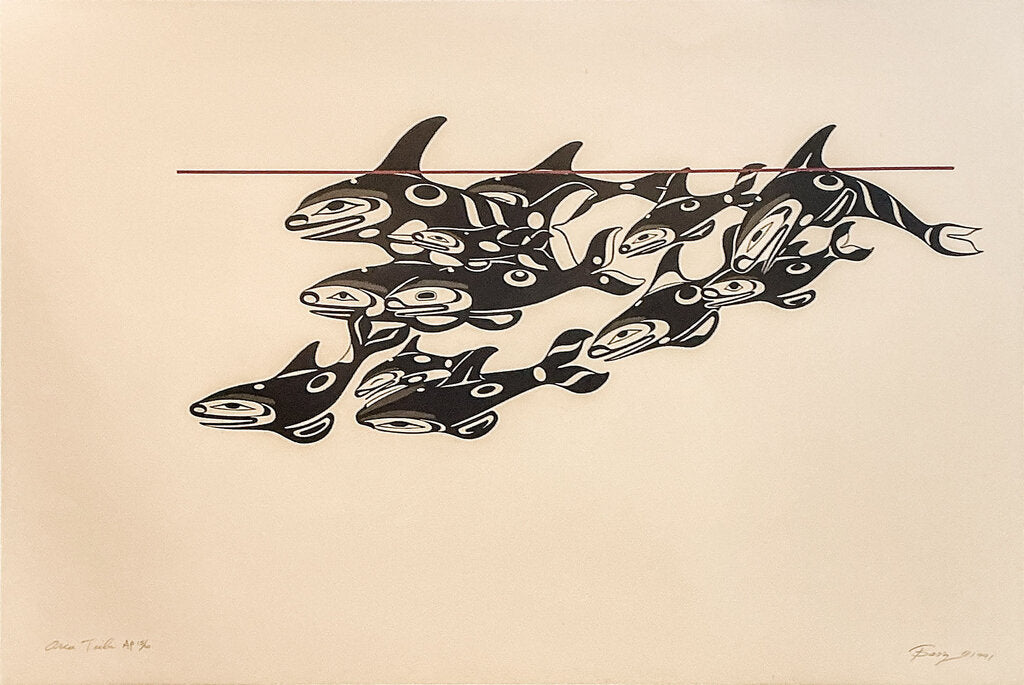 "Orca Tribe" Barry Herem 1991, Serigraph