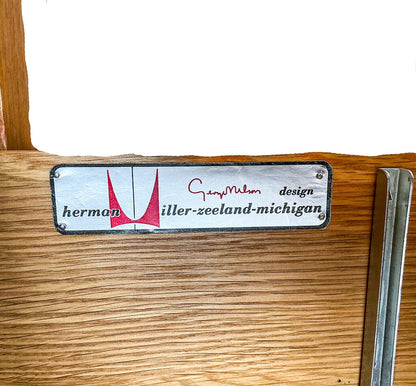 George Nelson for Herman Miller Red Laquer Credenza w Hairpin Legs