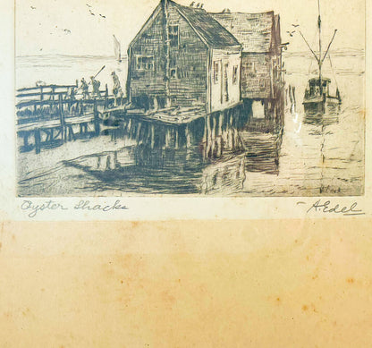Albert Edel. Provincetown Oyster Shack. Signed Etching.