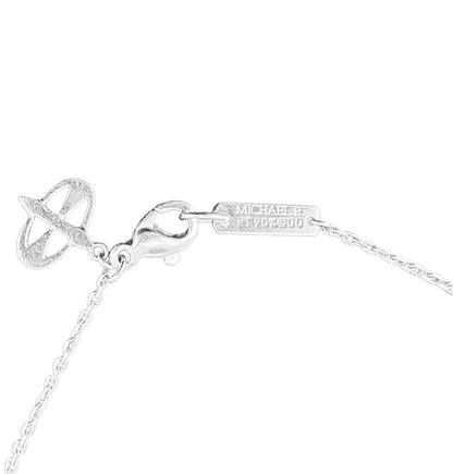 Michael B Platinum Sugar Cube Diamond Necklace