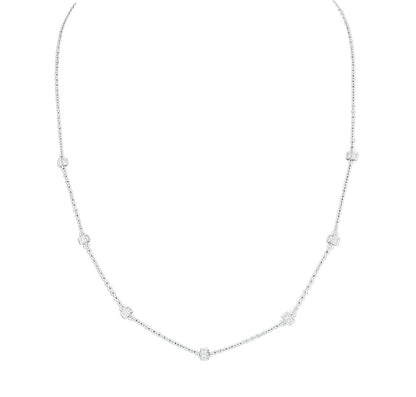 Michael B Platinum Sugar Cube Diamond Necklace