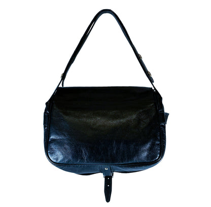 Vintage Celine Triomphe Mallion Navy Leather