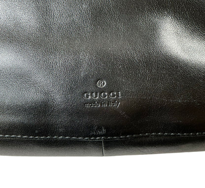 Gucci Black Leather Drawstring Shoulder Bag, 1990s