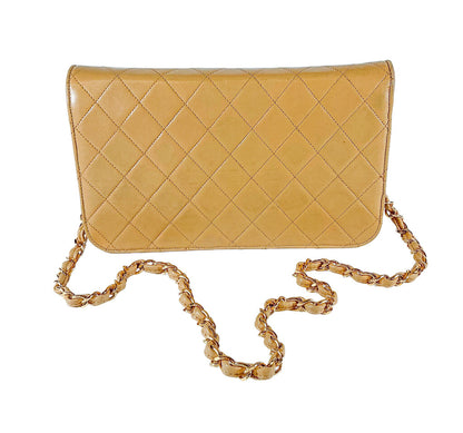 Chanel Tan Quilted Lambskin Handbag