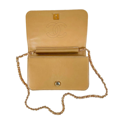 Chanel Tan Quilted Lambskin Handbag
