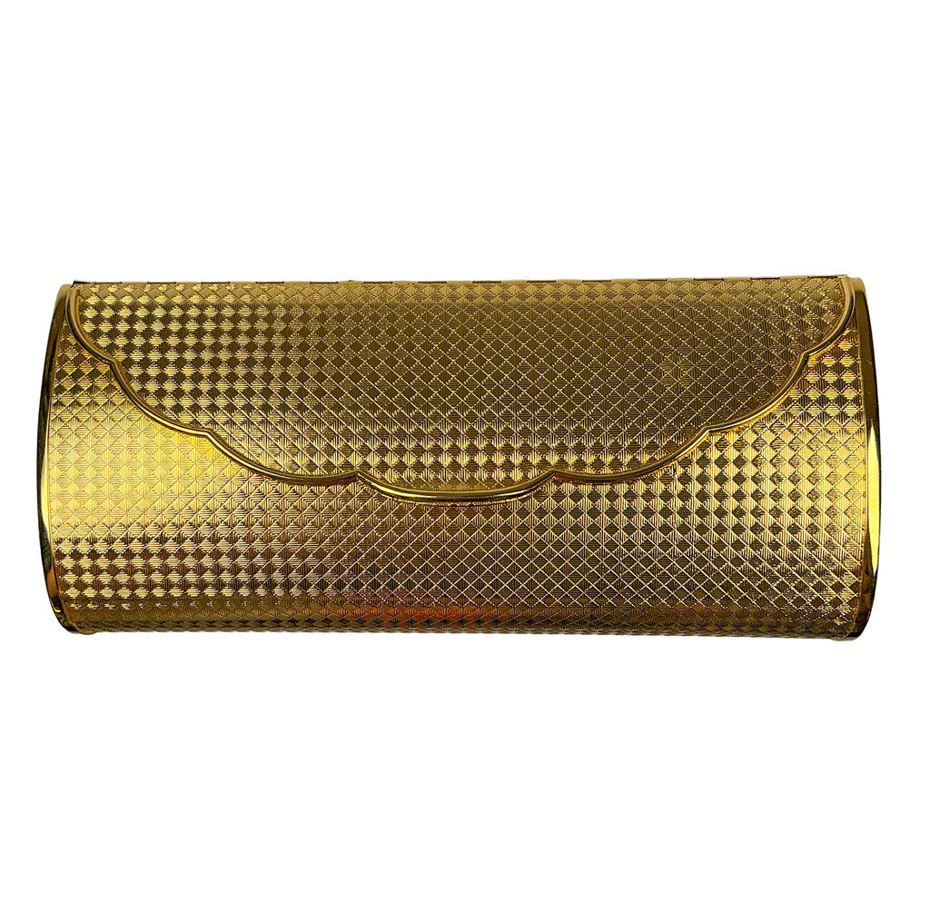 Gold Tone Clutch Metal Clutch w Mirror