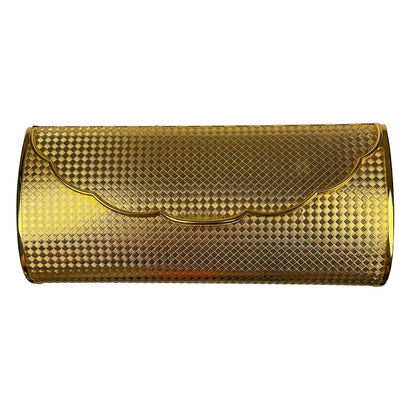 Gold Tone Clutch Metal Clutch w Mirror