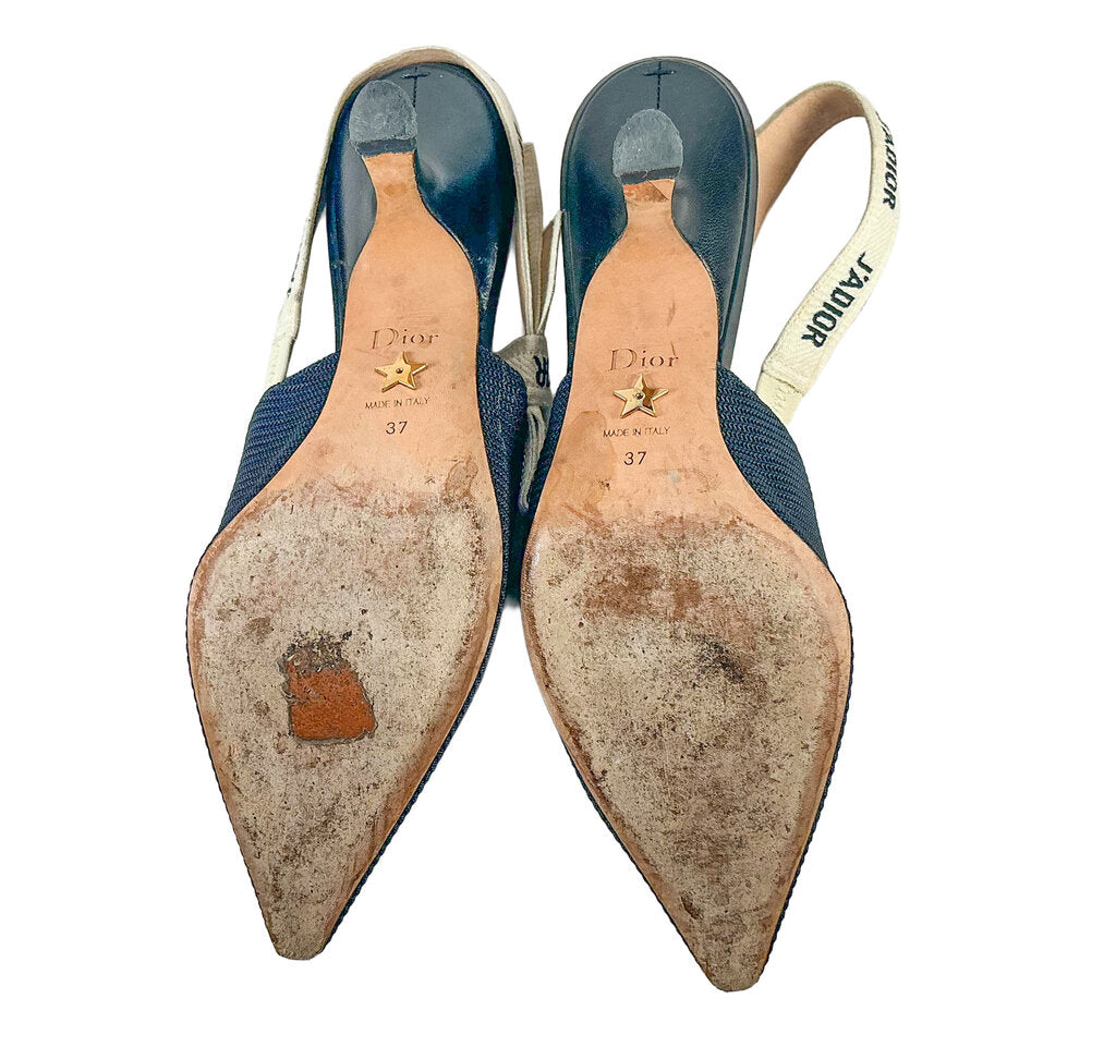 Dior J'ADior Slingback Bak Fabric Pumps