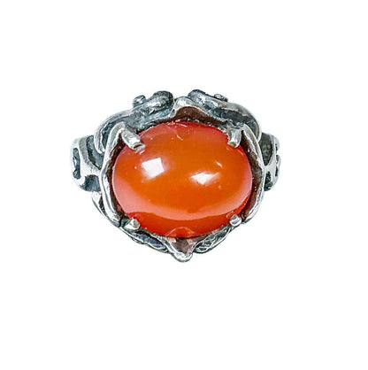 Sterling ring w/ Amber-Colored Quartz Cabochon.