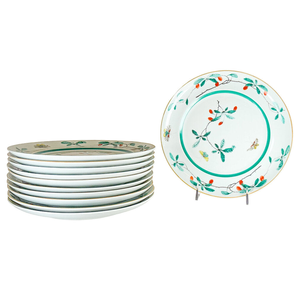 11PC Mottahedeh Famille Vert Dinner Plates