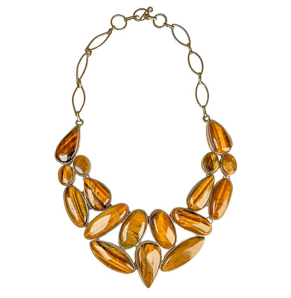 Sterling & Tiger Eye Collar Necklace