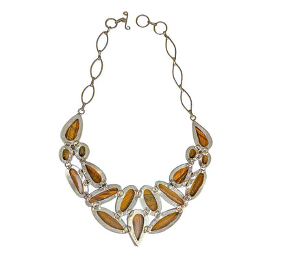 Sterling & Tiger Eye Collar Necklace