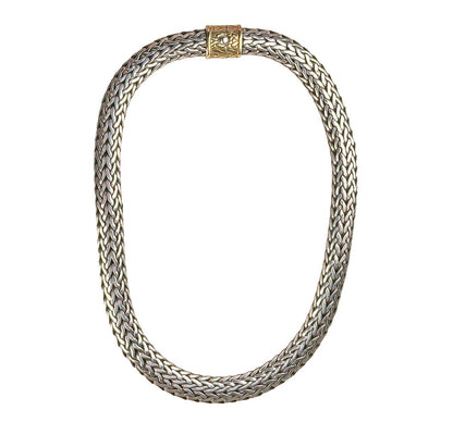 John Hardy 18kG & Sterling Silver Woven Choker 16"