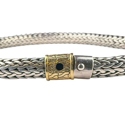 John Hardy 18kG & Sterling Silver Woven Choker 16"