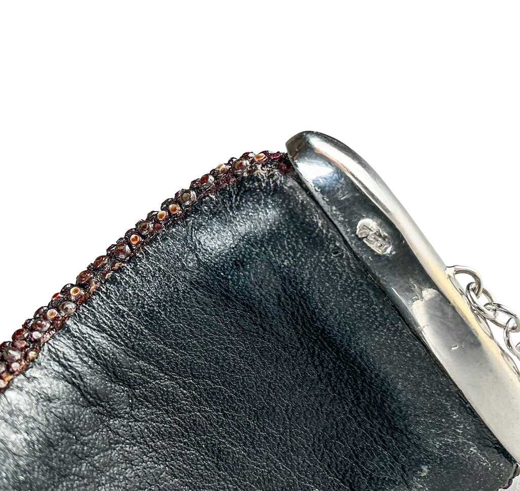 Galuchat (stingray skin) Cuff Bracelet w 18K Gold Plaques & Light Yelllow Sapphires