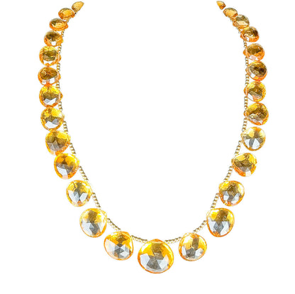 18K Gold Graduated Citrine Drop Necklace