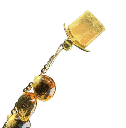 18K Gold Graduated Citrine Drop Necklace