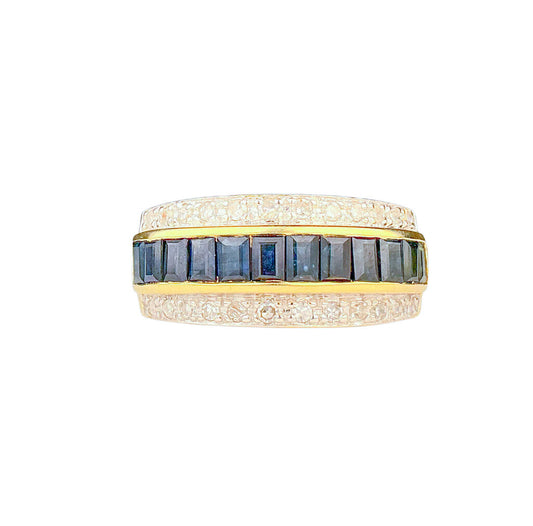 14K Gold Diamond & Sapphire Ring