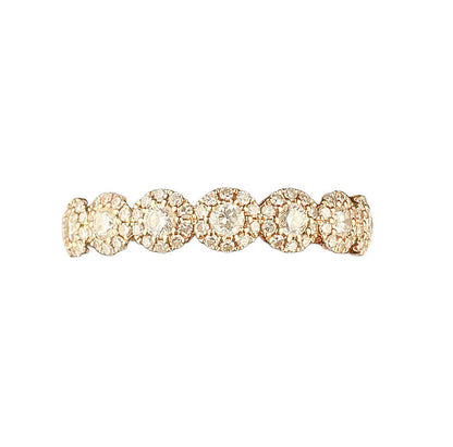 14K RG Ring set w Natrural Diamond Halo Band