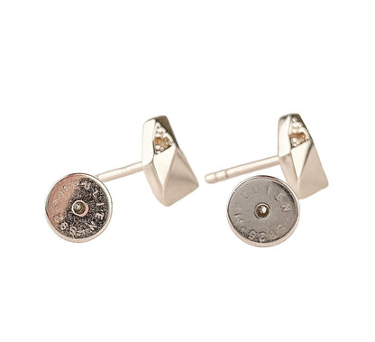 Sterling Geometic Earrings w Semi Precious Yellow Stone